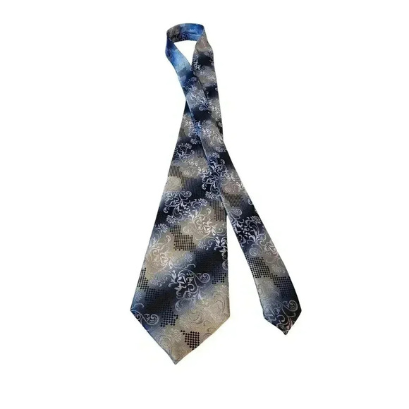 Stacy‎ Adams Signature Gold Luxury Hand Made 100% Microfiber Men's Neck Tie Blue - Picture 4 of 13